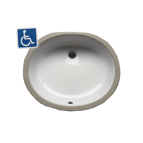 KBFMORE™ 20" ADA Circular Porcelain Undermount Bathroom Sink