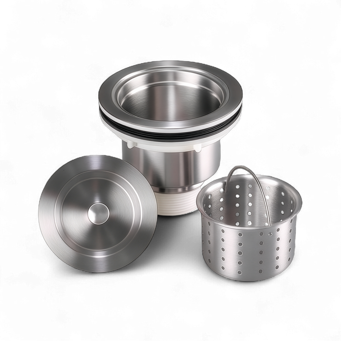KBFMORE™ Stainless Steel Sink Strainer with Removable Garbage Basket (Extra Long Thread with Nut)