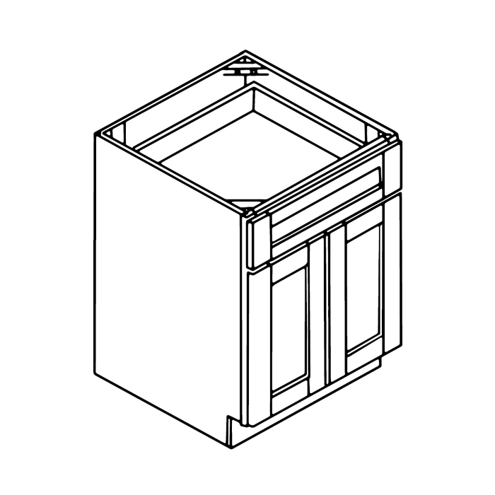 Double Door with Single Drawer Base Cabinet (Shaker Cream/Framed/Assembled)