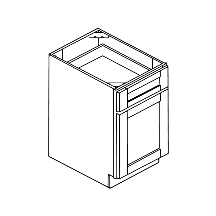 Single Door with Single Drawer Base Cabinet (Shaker White/Framed/RTA)