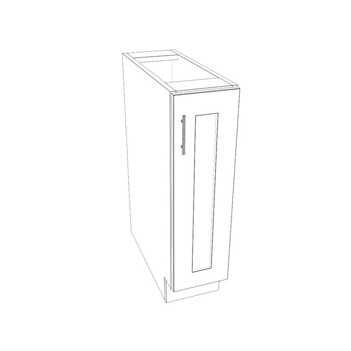 Single Full Height Door Base Cabinet (Shaker Gray/Frameless/RTA)