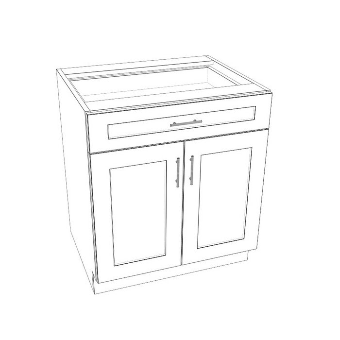 Double Door with Single Drawer Base Cabinet (Shaker Dark Gray/Frameless/RTA)