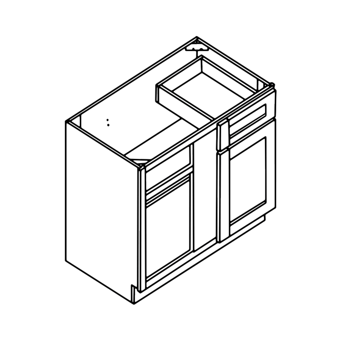 Blind Corner Base Cabinet (Shaker White/Framed/Assembled)