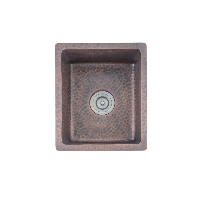 KBFMORE™ 15" Copper Single Bowl Undermount Kitchen Bar Sink