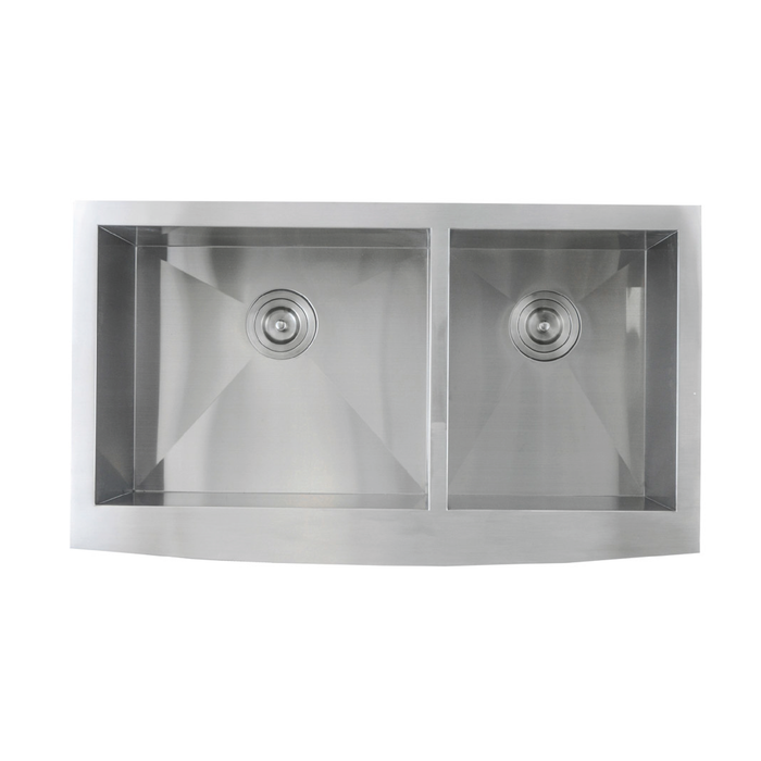 KBFMORE™ 36" Stainless Steel Double Bowl Farmhouse Kitchen Sink