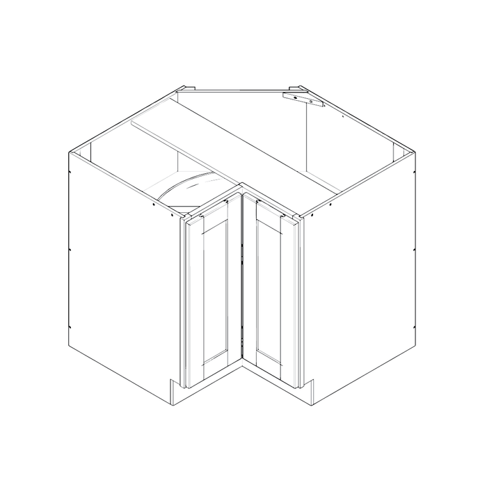Lazy Susan Base Cabinet (Modified Shaker Gray/Framed/Assembled)