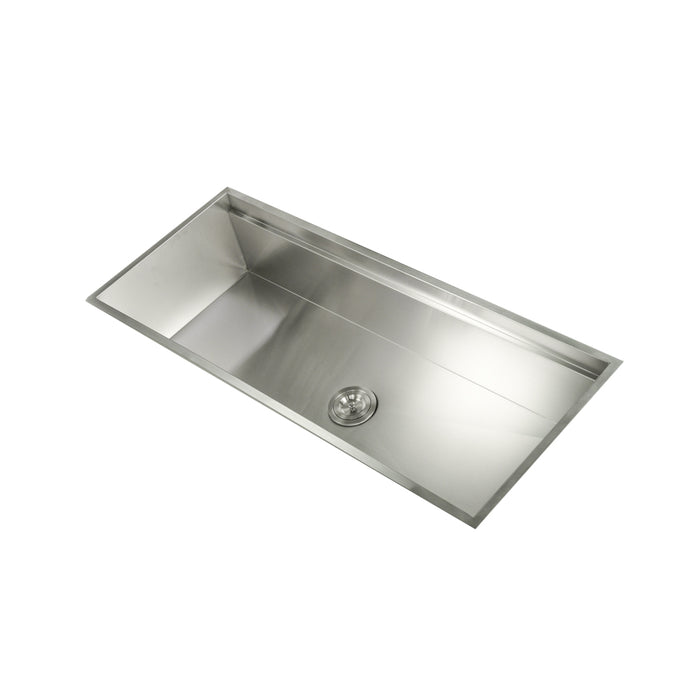 KBFMORE™ 58" Stainless Steel Single Bowl Undermount Workstation Kitchen Sink with Strainer, Bottom Grid, Rolling Grid, Colander, and Cutting Board