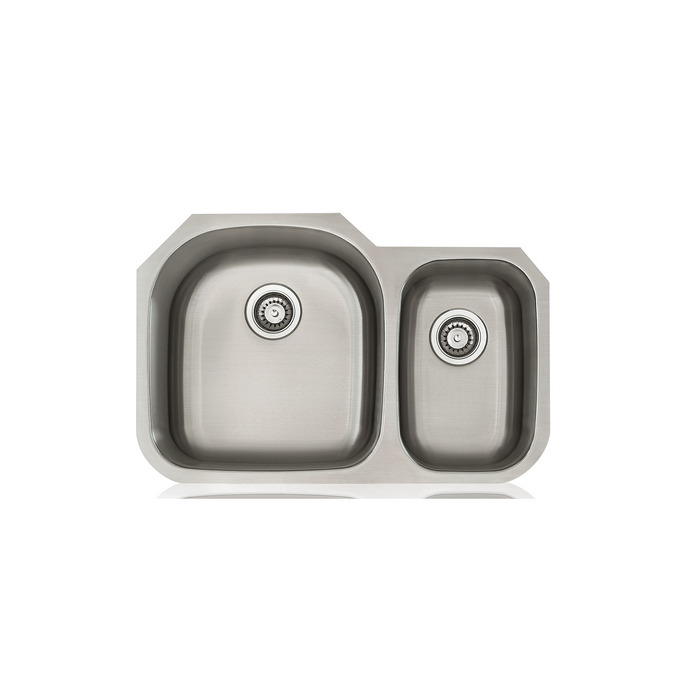 KBFMORE™ 31" Stainless Steel Double Bowl (70/30) Classic Kitchen Sink
