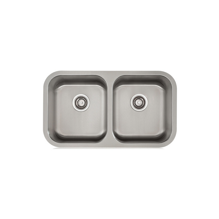 KBFMORE™ 31" Stainless Steel Double Bowl (50/50) Classic Kitchen Sink