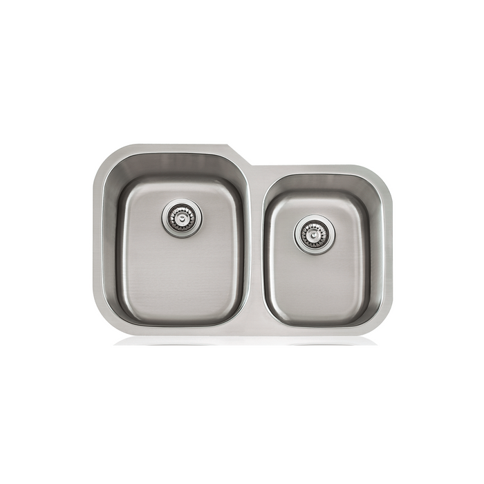 KBFMORE™ 32" Stainless Steel Double Bowl (60/40) Classic Kitchen Sink