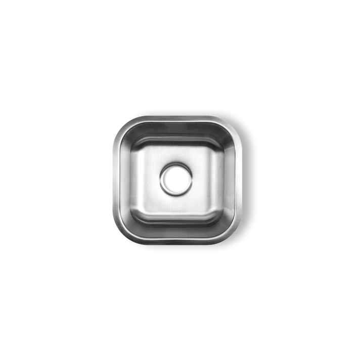 KBFMORE™ 16" Square Stainless Steel Single Bowl Classic Kitchen Sink