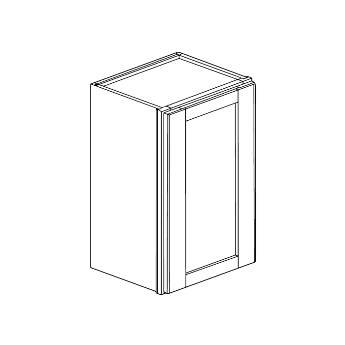 Single Door Wall Cabinet with 3 Shelves (Shaker White/Framed/RTA)