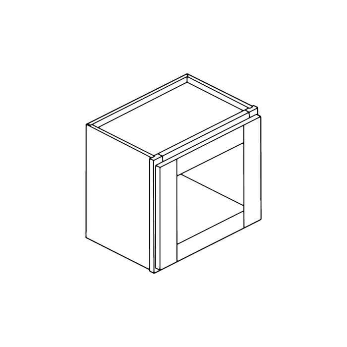 Single Glass Door Bridge Wall Cabinet (Slim Shaker Off-White/Frameless/Assembled)