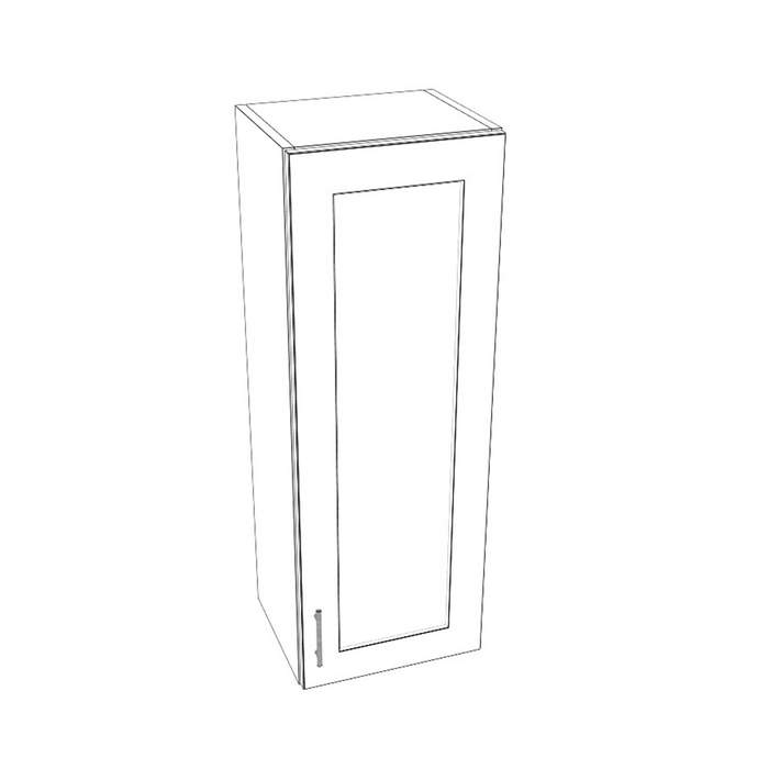 Single Door Wall Cabinet with 3 Shelves (Shaker Gray/Frameless/Assembled)