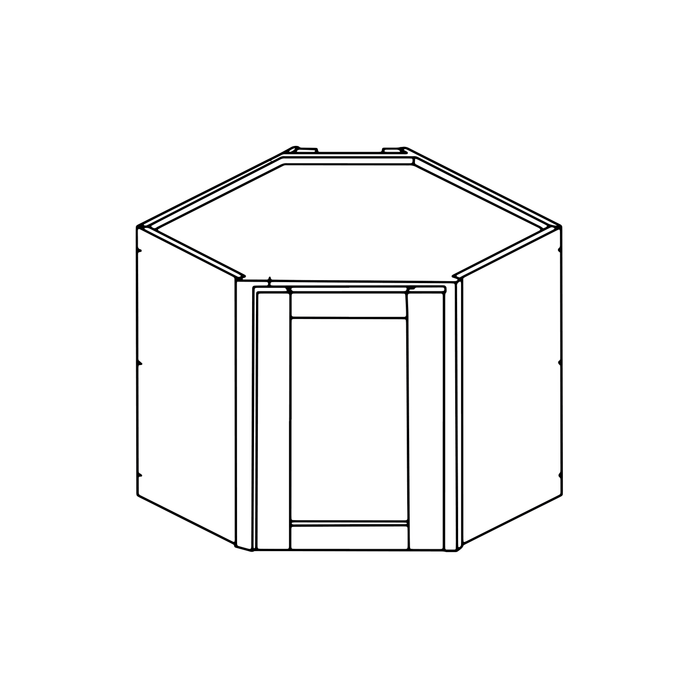 Diagonal Corner Wall Cabinet (Shaker White/Framed/Assembled)