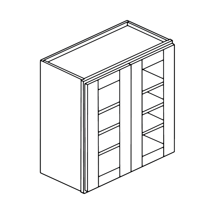 Double Glass Door Wall Cabinet (Flat Light Powder Blue/Frameless/RTA)