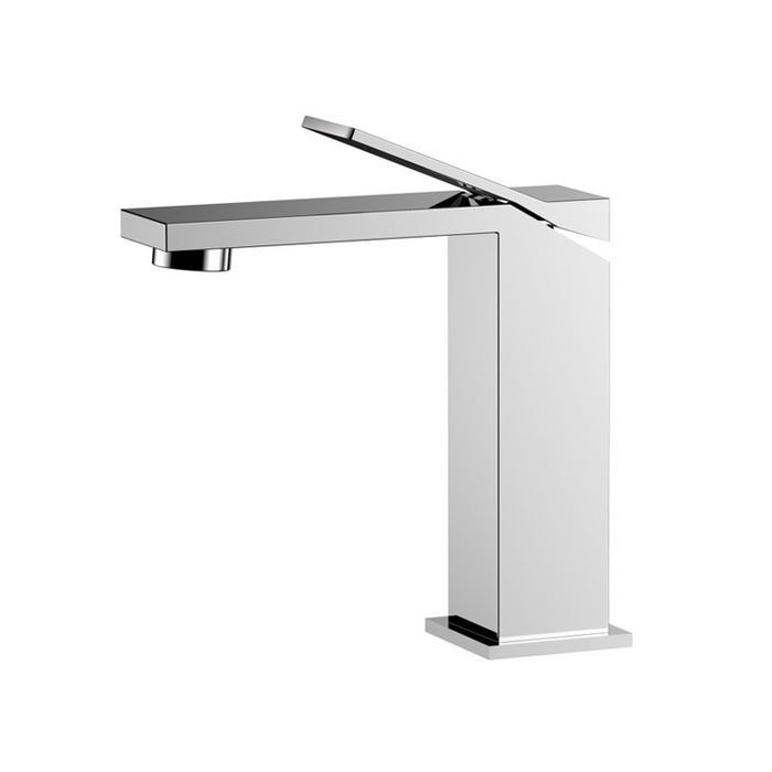 KBFMORE™ 6" Brushed Nickel Square Single Handle Bathroom Faucet