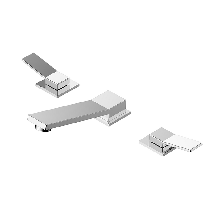 KBFMORE™ Brushed Nickel Double Handle Modern Low Profile Bathroom Faucet