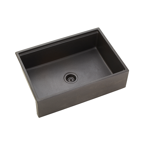 KBFMORE™ 30" Matte Black Granite Composite Farmhouse Workstation Kitchen Sink with Rolling Grid, Colander, and Cutting Board