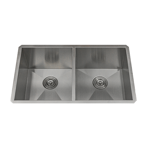 KBFMORE™ 31" Stainless Steel Double Bowl (50/50) Zero Radius Kitchen Sink