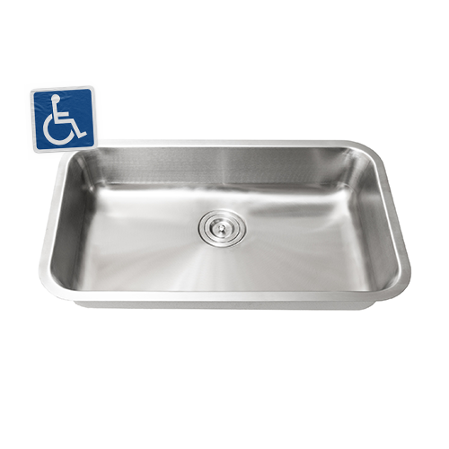 KBFMORE™ 30" ADA Stainless Steel Single Bowl Classic Kitchen Sink