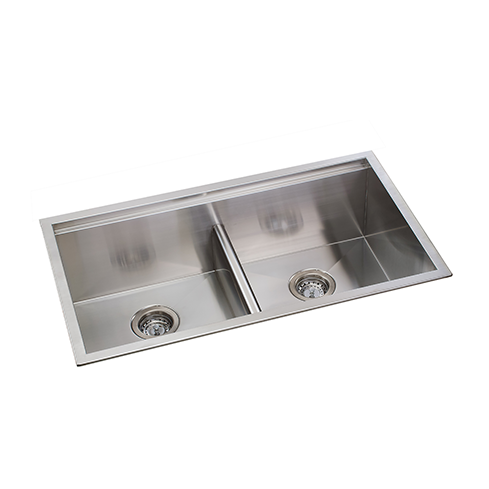KBFMORE™ 32" Stainless Steel Double Bowl Undermount Workstation Kitchen Sink with Strainer, Bottom Grid, Rolling Grid, Colander, and Cutting Board
