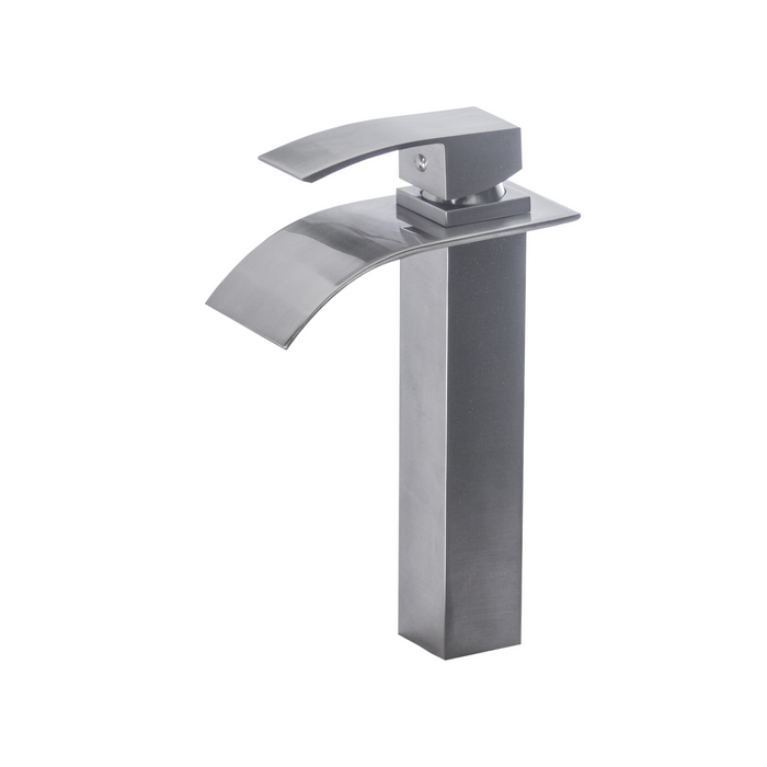 KBFMORE™ 10" Square Waterfall Tall Vessel Sink Bathroom Faucet