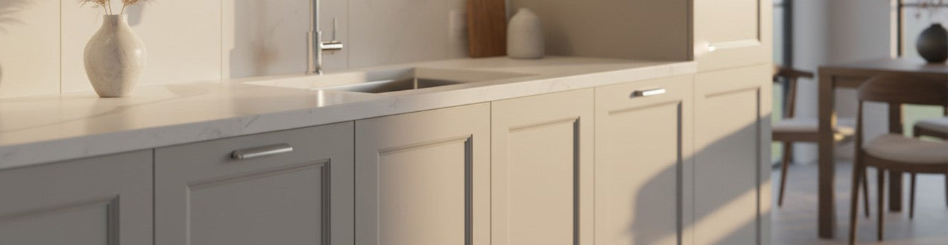 Modified Shaker Gray Cabinets