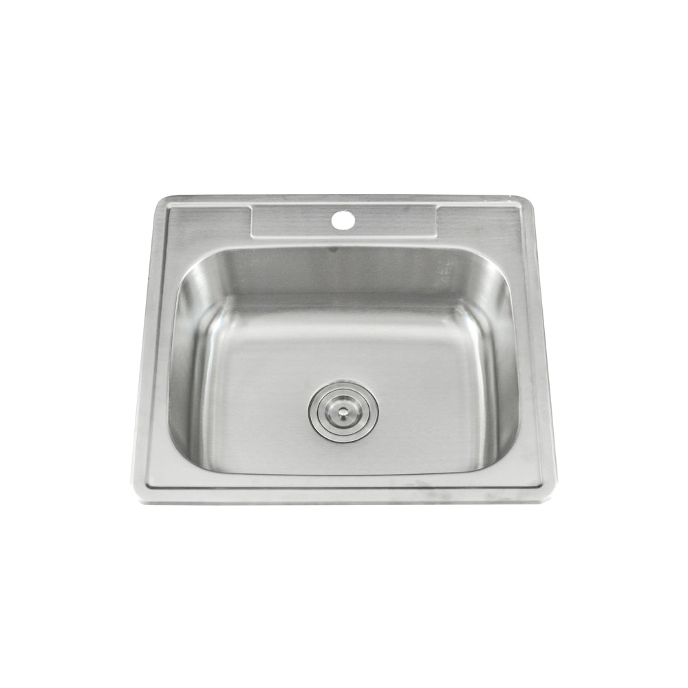 KBFMORE™ 25" Stainless Steel Single Bowl Single-Hole Top Mount Kitchen Sink