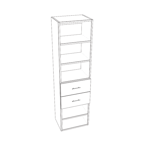 2 Drawer Short Tower Closet Module