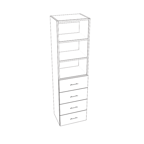 4 Drawer Shelf Tower Closet Module