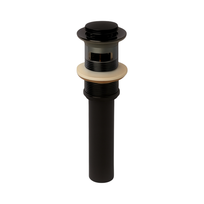 1-3/4" Bathroom Sink Pop-Up Drain with Overflow in Matte Black, PO-SP2PFBK