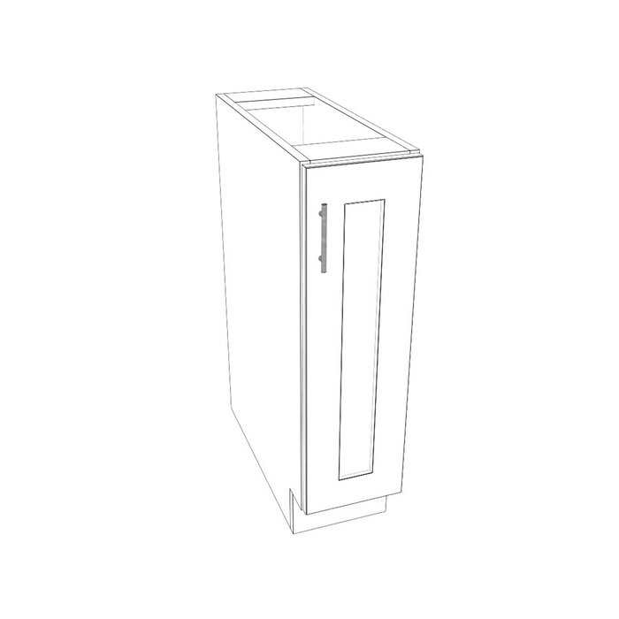 Single Full Height Door Base Cabinet (Modified Shaker Off-White/Frameless/RTA)