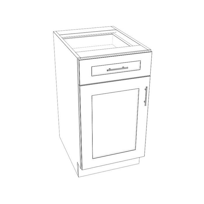 Single Door with Single Drawer Base Cabinet (Shaker Ebony/Frameless/RTA)