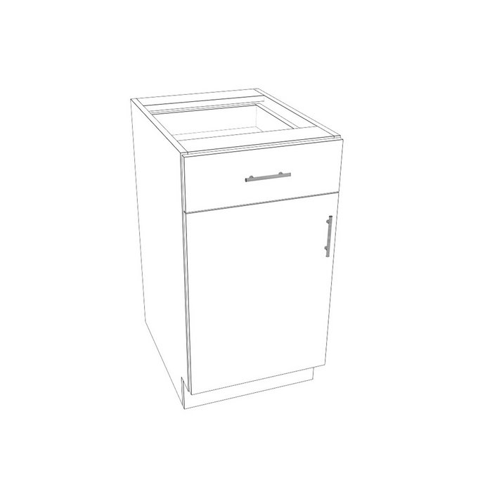 Single Door with Single Drawer Base Cabinet (Flat Gray/Framed/Assembled)