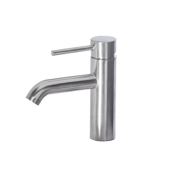 7-Inch Round Spout Single Handle Bathroom Faucet in Stainless Steel, B88SS