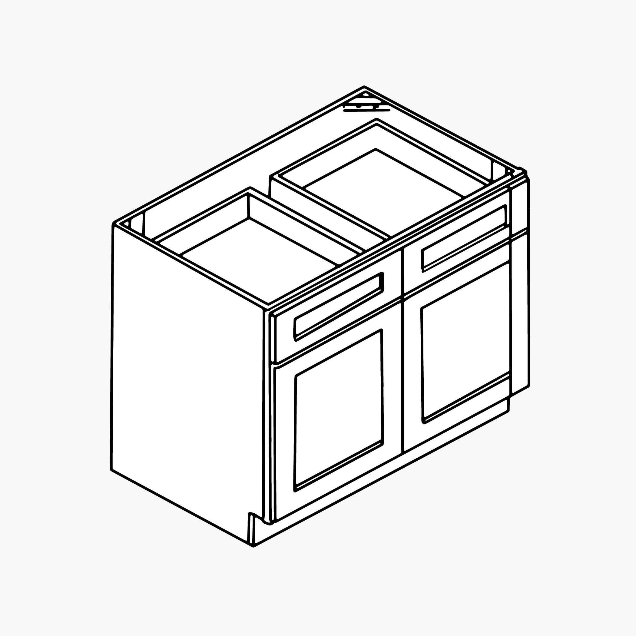 Double Door with Double Drawer Base Cabinet