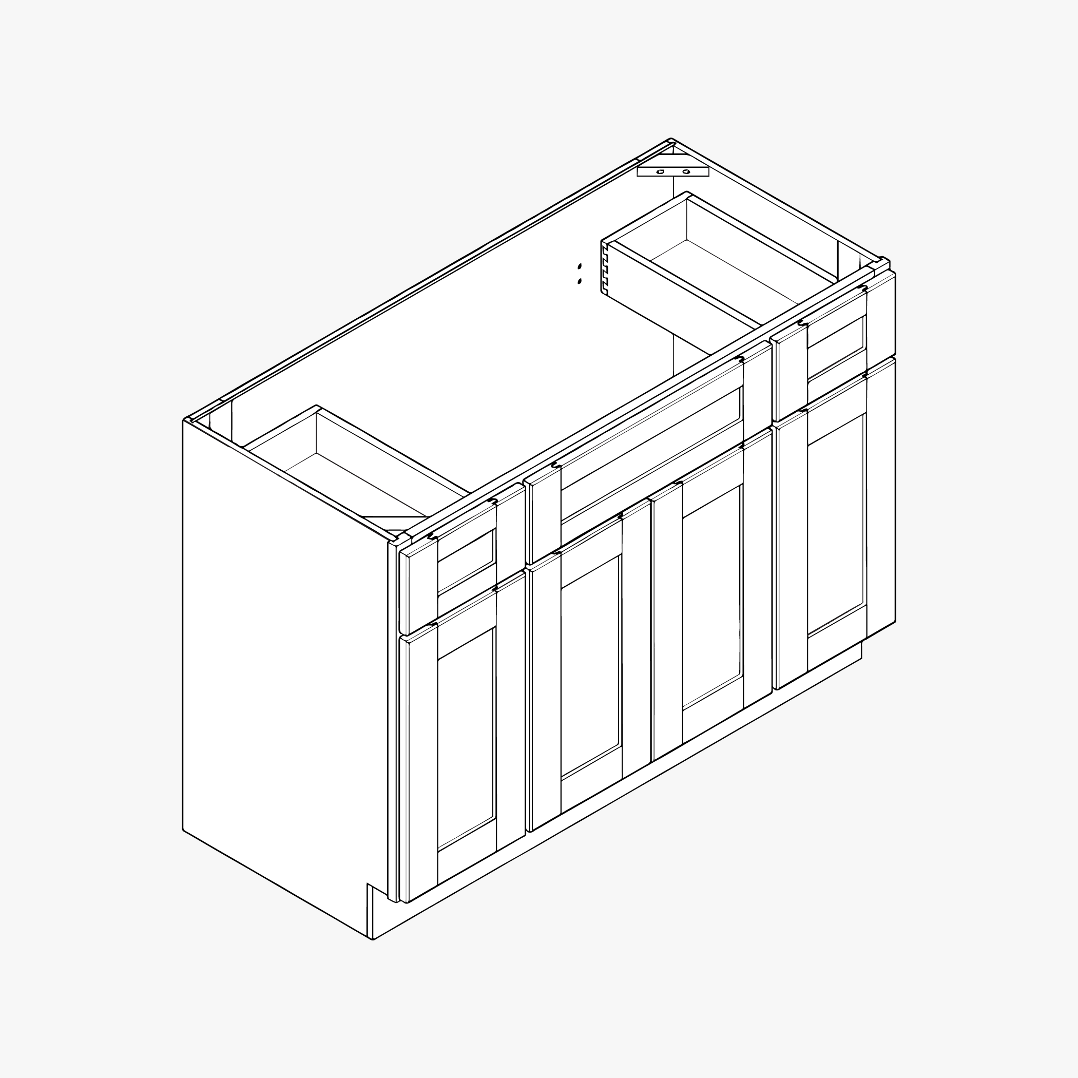 Wide Vanity Sink Base