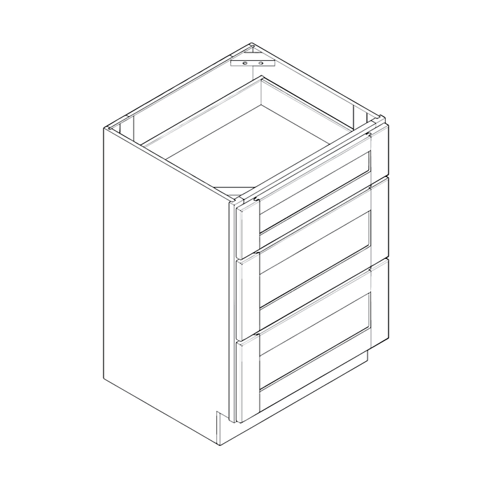 Drawer Base Cabinet (Slim Shaker Cream/Framed/Assembled)