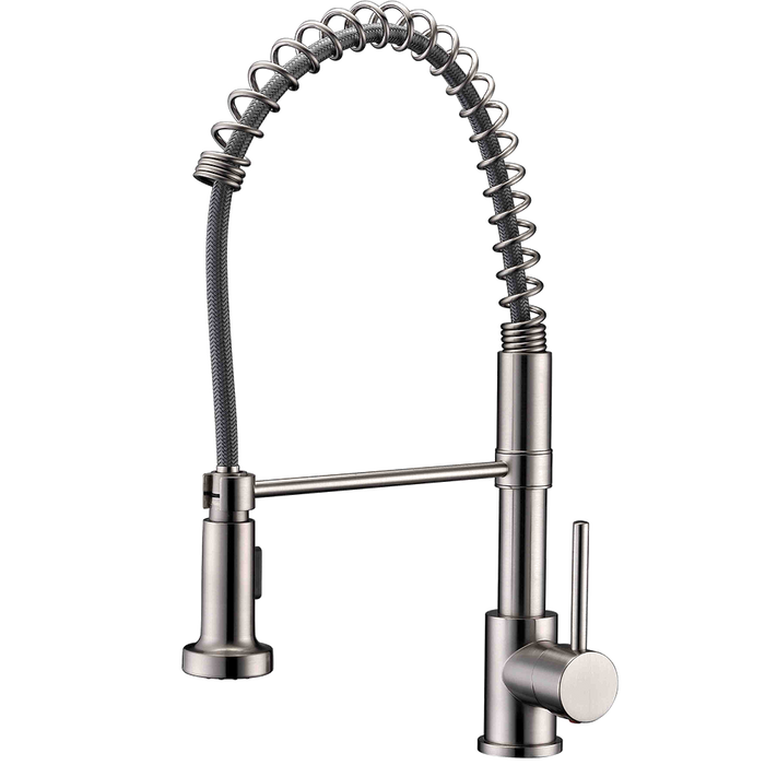 18-1/2 Inch Pull Down Dual-Function Spray Single Handle Kitchen Faucet in Brushed Nickel, K160BN