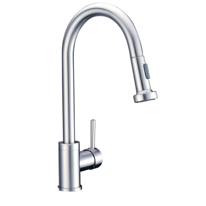 16-1/2 Inch Pull Down Dual-Function Spray Single Handle Kitchen Faucet in Polished Chrome, K70PC