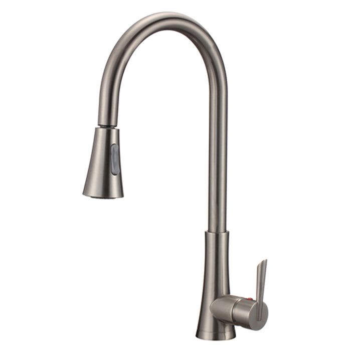 18-1/2 Inch Pull Down Dual-Function Spray Single Handle Kitchen Faucet in Brushed Nickel, K72BN