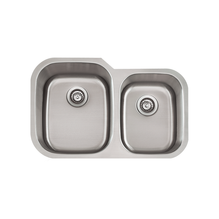 31 Inch Classic Undermount 18-Gauge Stainless Steel Double Bowl Kitchen Sink, LD181L