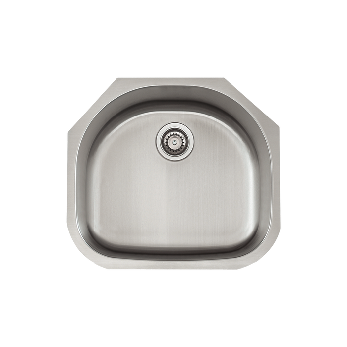 23 Inch Classic Undermount 18-Gauge Stainless Steel Single Bowl Kitchen Sink, US307