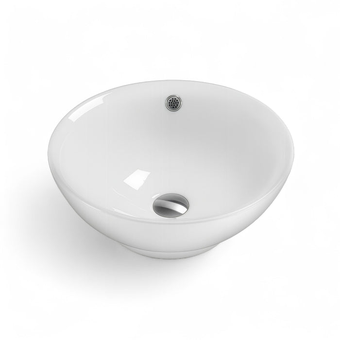 KBFMORE™ 17" Round Porcelain Vessel Bathroom Sink