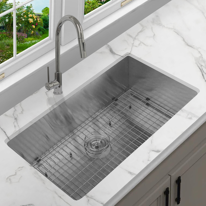 KBFMORE™ 31" Stainless Steel Single Bowl Zero Radius Kitchen Sink