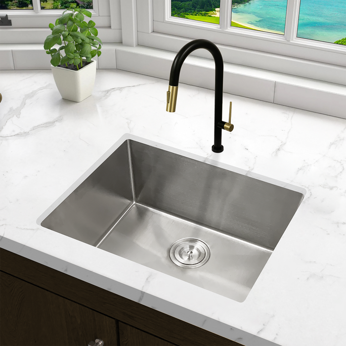 KBFMORE™ 23" Stainless Steel Single Bowl 20mm (3/4") Radius Kitchen Sink