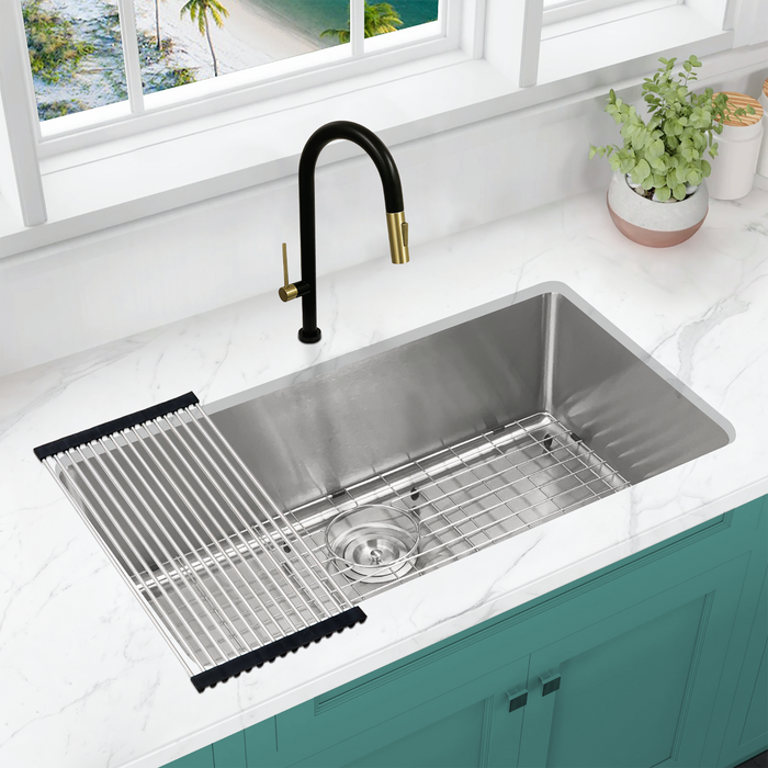 KBFMORE™ 31" Stainless Steel Single Bowl 20mm (3/4") Radius Kitchen Sink