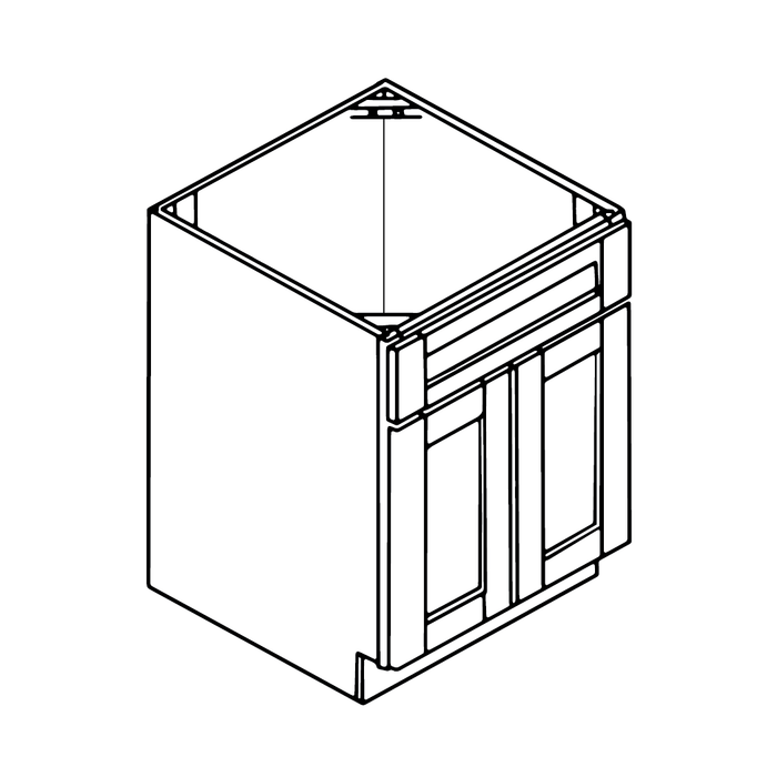 Sink Base Cabinet (Slim Shaker Cream/Framed/RTA)