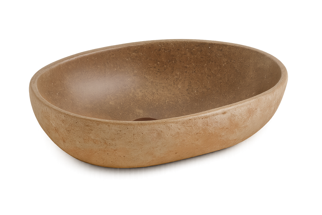 KBFMORE™ Irregular Travertine Vessel Bathroom Sink